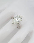 Ring mit 5,02ct F-vs1 Dia. + 0,20ct E-vs Brillant in 750/18K Weißgold Lab. Grown