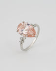 Ring mit 4,00ct pink-vs2 Dia. + 0,20ct E-vs Brillant 585/14K Weißgold Lab. Grown