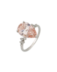 Ring mit 4,00ct pink-vs2 Dia. + 0,20ct E-vs Brillant 585/14K Weißgold Lab. Grown