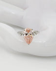 Ring mit 4,00ct pink-vs2 Dia. + 0,20ct E-vs Brillant 585/14K Weißgold Lab. Grown