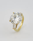 Ring mit 10,08ct G-vs1 Brillant+ 1,40ct G-vs Diamant 750/18K Gelbgold Lab. Grown