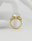Ring mit 10,08ct G-vs1 Brillant+ 1,40ct G-vs Diamant 750/18K Gelbgold Lab. Grown