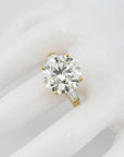 Ring mit 10,08ct G-vs1 Brillant+ 1,40ct G-vs Diamant 750/18K Gelbgold Lab. Grown