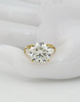Ring mit 10,08ct G-vs1 Brillant+ 1,40ct G-vs Diamant 750/18K Gelbgold Lab. Grown