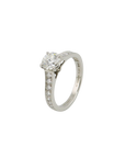Cartier Solitärring mit 0,92ct H-vvs 2 + ca. 0,30ct Brillant in 950`er Platin
