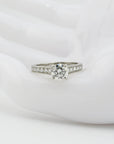 Cartier Solitärring mit 0,92ct H-vvs 2 + ca. 0,30ct Brillant in 950`er Platin