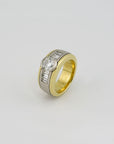 Ring mit ca. 1,00ct H-si Brillant + 0,60ct H-si Diamant in 750/18K Gold Gr. 53