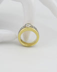 Ring mit ca. 1,00ct H-si Brillant + 0,60ct H-si Diamant in 750/18K Gold Gr. 53