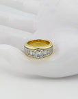 Ring mit ca. 1,00ct H-si Brillant + 0,60ct H-si Diamant in 750/18K Gold Gr. 53