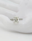 Ring mit 3,03ct F-vs1 + 0,34ct F-vs Diamant in 750/18K Weißgold Lab. Grown