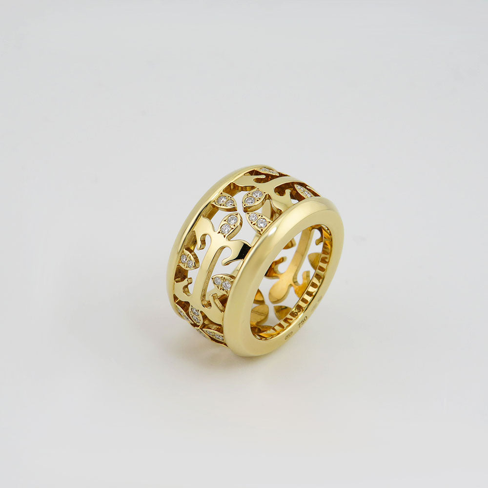 Patek Philippe Calatrava Ring mit 0,396ct Brillant in 750/18K Gelbgold Gr. 53