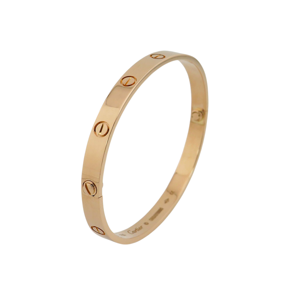 Cartier Love Armreif klassisches Modell mit 4 Diamanten 750/18K Rosegold Gr. 18