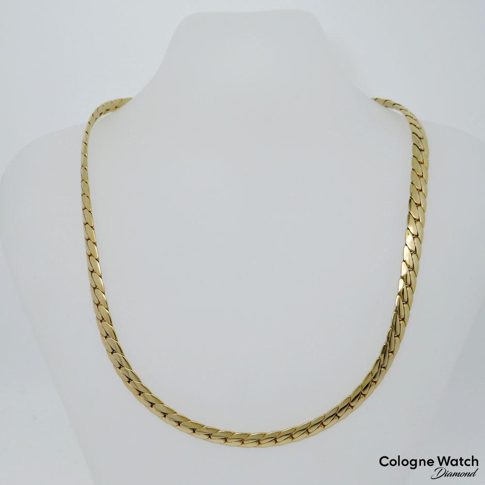Kette Collier Halsreif Panzerkette in 585/14K Gelbgold Länge 40 cm