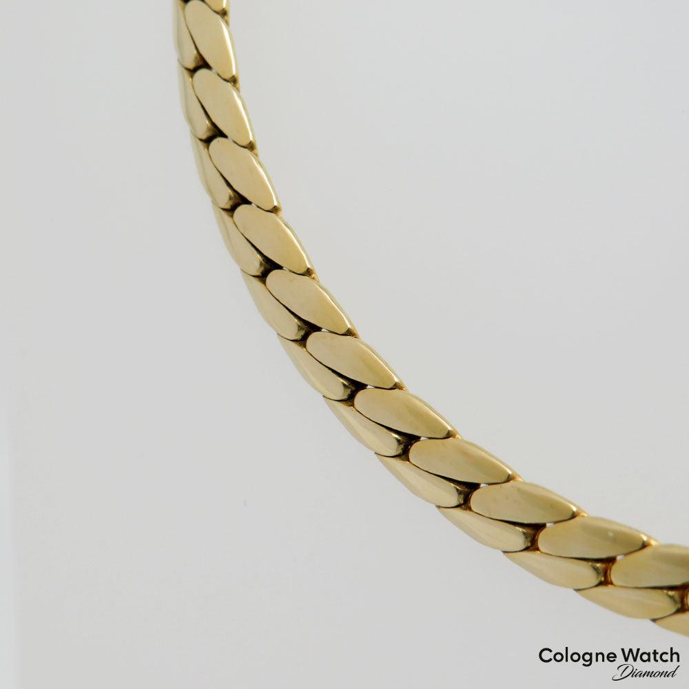 Kette Collier Halsreif Panzerkette in 585/14K Gelbgold Länge 40 cm