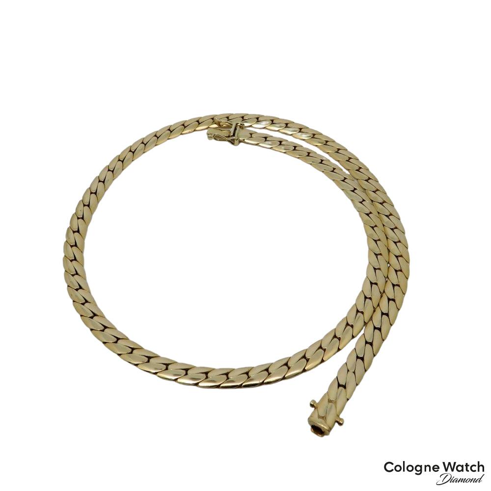Kette Collier Halsreif Panzerkette in 585/14K Gelbgold Länge 40 cm