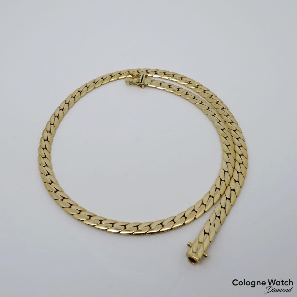 Kette Collier Halsreif Panzerkette in 585/14K Gelbgold Länge 40 cm