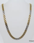 Kette / Collier Garibaldi Muster in 585/14K Weiß-/Gelbgold Länge 45cm
