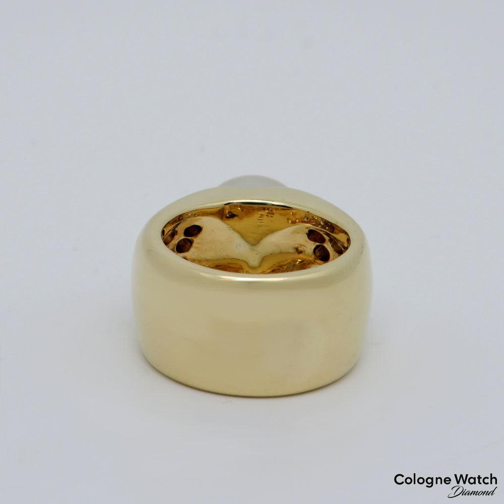 Ring mit Südseeperle Ø 12 mm + ca. 1,40ct TW-si Brillant 750/18K Gelbgold Gr. 53