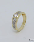 Ring Solitärring mit ca. 0,60ct W-si Brillant in 750/18K Weiß-/Gelbgold Gr. 51
