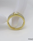 Ring Solitärring mit ca. 0,60ct W-si Brillant in 750/18K Weiß-/Gelbgold Gr. 51