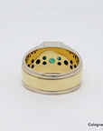 Ring mit ca. 0,30ct TW-vs Diamant und ca. 1,60ct Smaragd 750/18K Weiß-/Gelbgold Gr. 59