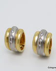 Creolen Ohrringe mit 0,12ct W-si Brillant in 750/18K Weiß-/Gelbgold
