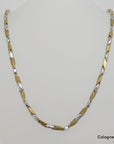 Kette / Collier Fantasie Muster in 585/14K Weiß-/Gelbgold Länge 43cm