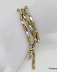 Kette / Collier Fantasie Muster in 585/14K Weiß-/Gelbgold Länge 43cm