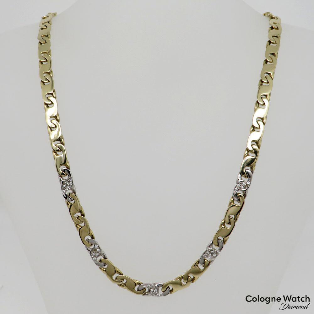 Kette / Collier mit ca. 0,50ct W-si Brillant 585/14K Weiß-/Gelbgold Länge 43cm