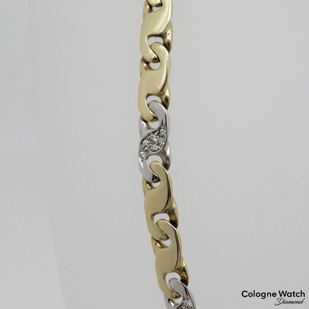 Kette / Collier mit ca. 0,50ct W-si Brillant 585/14K Weiß-/Gelbgold Länge 43cm