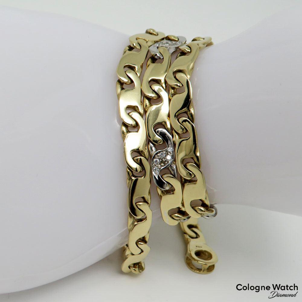 Kette / Collier mit ca. 0,50ct W-si Brillant 585/14K Weiß-/Gelbgold Länge 43cm