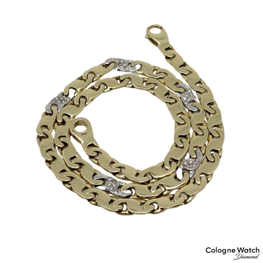 Kette / Collier mit ca. 0,50ct W-si Brillant 585/14K Weiß-/Gelbgold Länge 43cm
