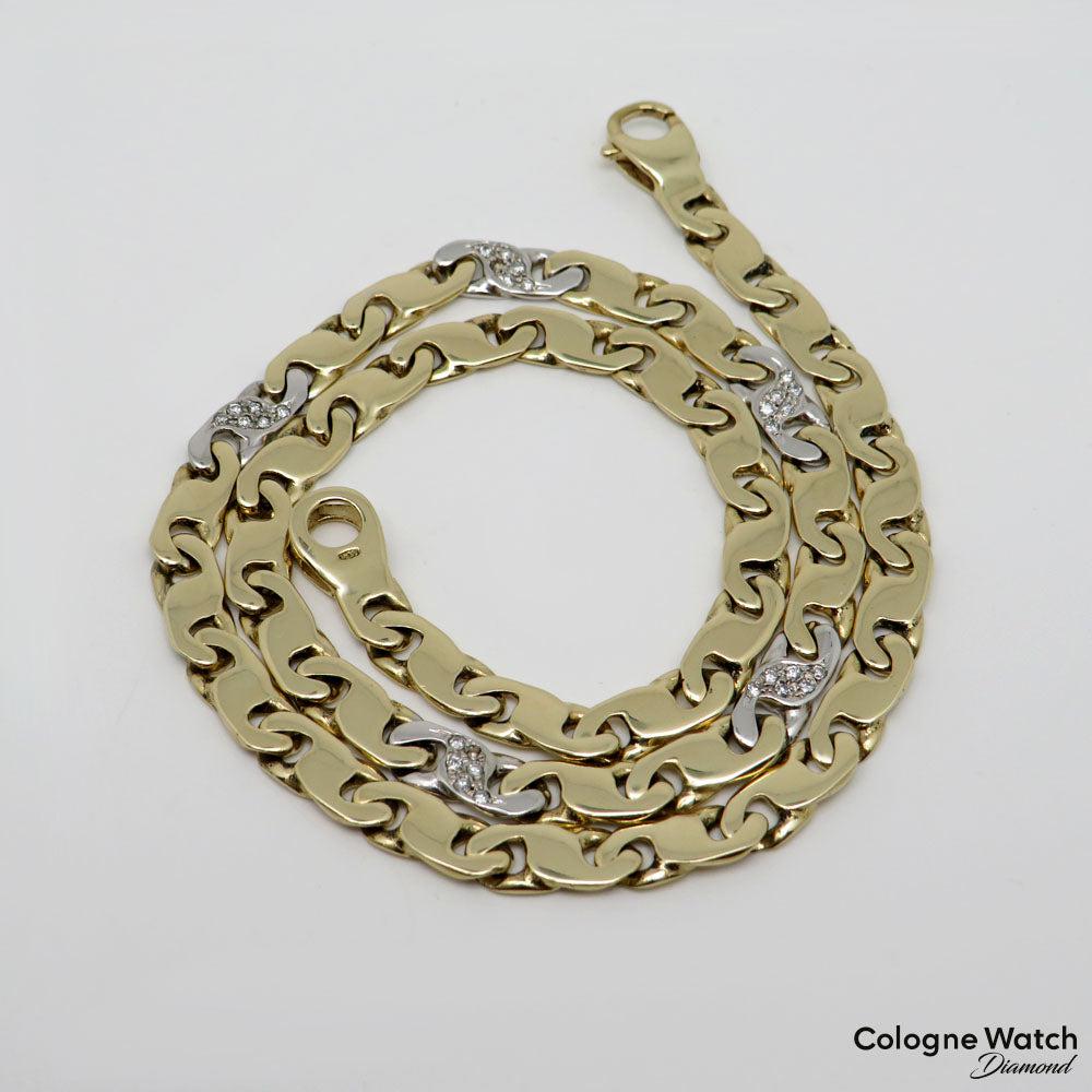 Kette / Collier mit ca. 0,50ct W-si Brillant 585/14K Weiß-/Gelbgold Länge 43cm