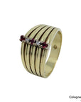 Ring mit ca. 0,06ct Diamant + ca. 0,09 Rubin in 585/14K Gelbgold Gr. 58