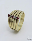 Ring mit ca. 0,06ct Diamant + ca. 0,09 Rubin in 585/14K Gelbgold Gr. 58