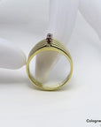 Ring mit ca. 0,06ct Diamant + ca. 0,09 Rubin in 585/14K Gelbgold Gr. 58