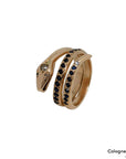 Schlangenring mit ca. 0,20ct Diamant und Saphir in 585/14K Rosegold Gr. 55