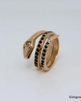 Schlangenring mit ca. 0,20ct Diamant und Saphir in 585/14K Rosegold Gr. 55