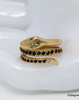 Schlangenring mit ca. 0,20ct Diamant und Saphir in 585/14K Rosegold Gr. 55