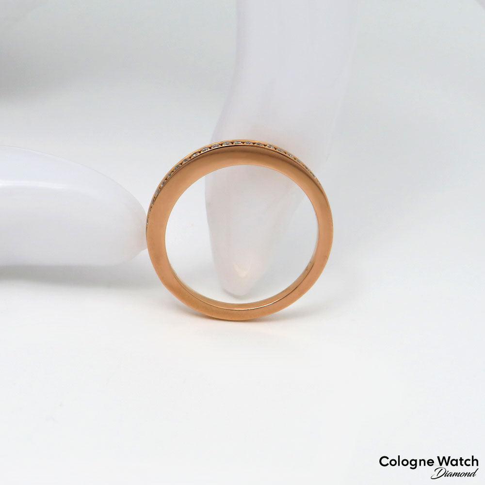Ring Halber Memoirering mit 0,10ct H-si Brillant in 750/18K Rosegold Gr. 51