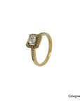 Solitärring mit ca. 0,45ct W-p1 Diamant + ca. 0,36ct Brillant 750/18K Gelbgold Gr. 56