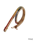 Armband Rainbow Tennisarmband mit 6,11ct Saphir in 750/18K Rosegold 20cm