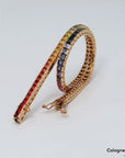 Armband Rainbow Tennisarmband mit 6,11ct Saphir in 750/18K Rosegold 20cm
