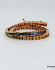 Armband Rainbow Tennisarmband mit 6,11ct Saphir in 750/18K Rosegold 20cm