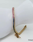 Armband Rainbow Tennisarmband mit 6,11ct Saphir in 750/18K Rosegold 20cm