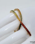Armband Rainbow Tennisarmband mit 6,11ct Saphir in 750/18K Rosegold 20cm
