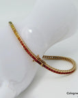 Armband Rainbow Tennisarmband mit 6,11ct Saphir in 750/18K Rosegold 20cm