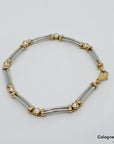 Armband mit ca. 0,35ct TW-vs Brillant in 950`er Platin + 750/18K Gelbgold 18,5cm