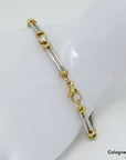 Armband mit ca. 0,35ct TW-vs Brillant in 950`er Platin + 750/18K Gelbgold 18,5cm