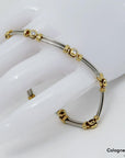 Armband mit ca. 0,35ct TW-vs Brillant in 950`er Platin + 750/18K Gelbgold 18,5cm